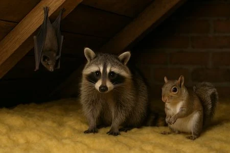 bat, squirrel and raccoon in attic space bowling green
